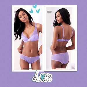 Adore Me purple bra and panty set
